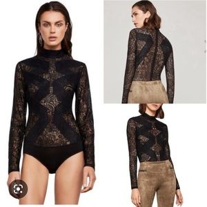 Bcbgmaxazria black lace bodysuit
